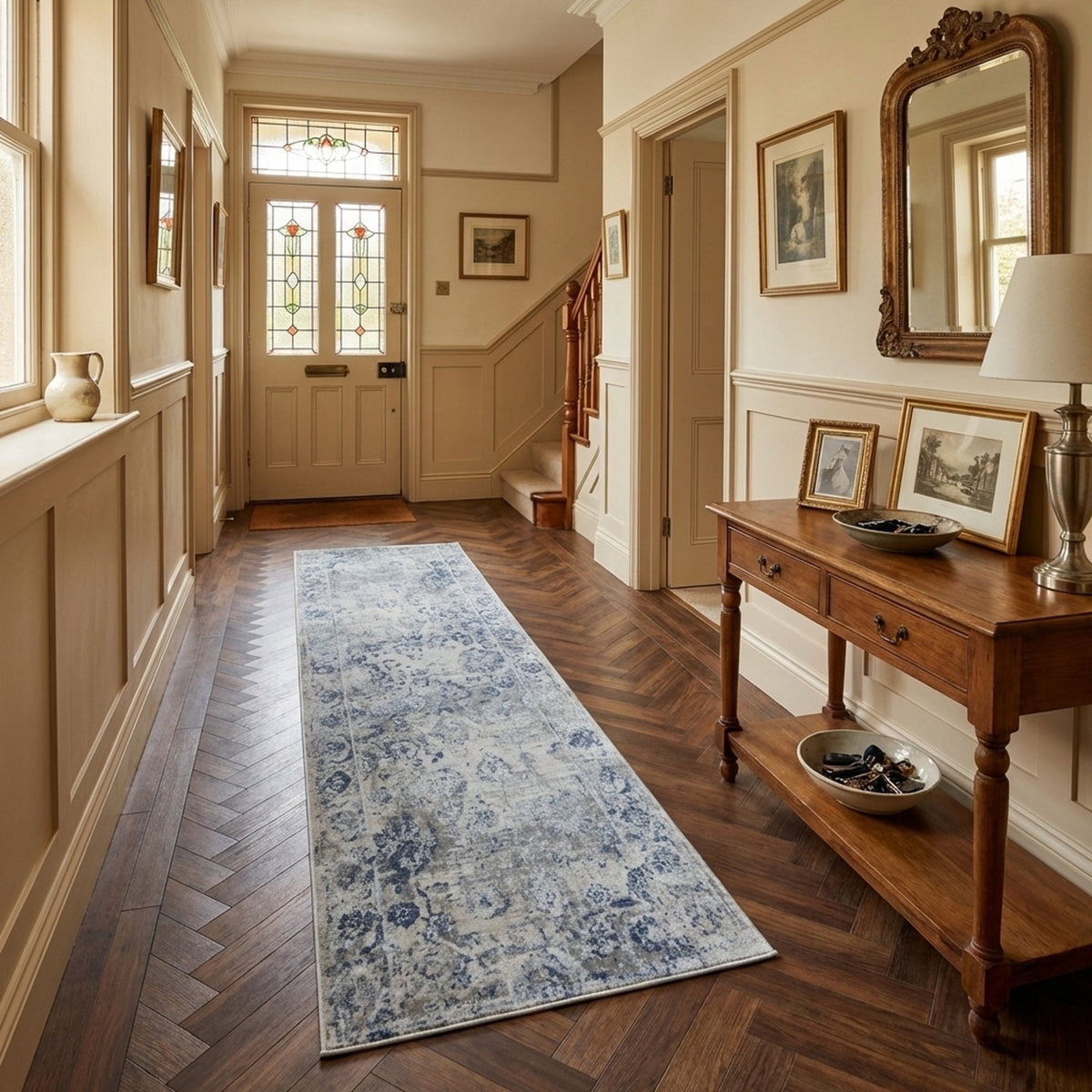Castilla Grey/Blue 3530-950 Hall Runner