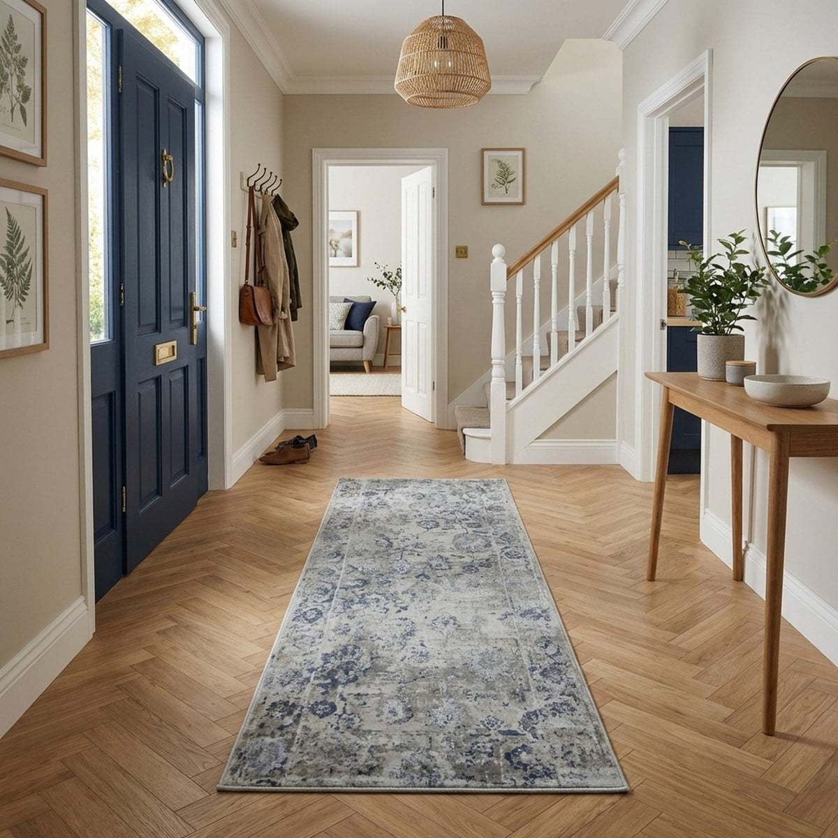 Castilla Grey/Blue 3530-950 Hall Runner