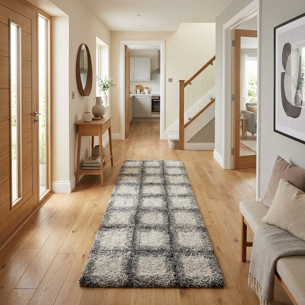 Mehari Black/White 23095-6248 Hall Runner