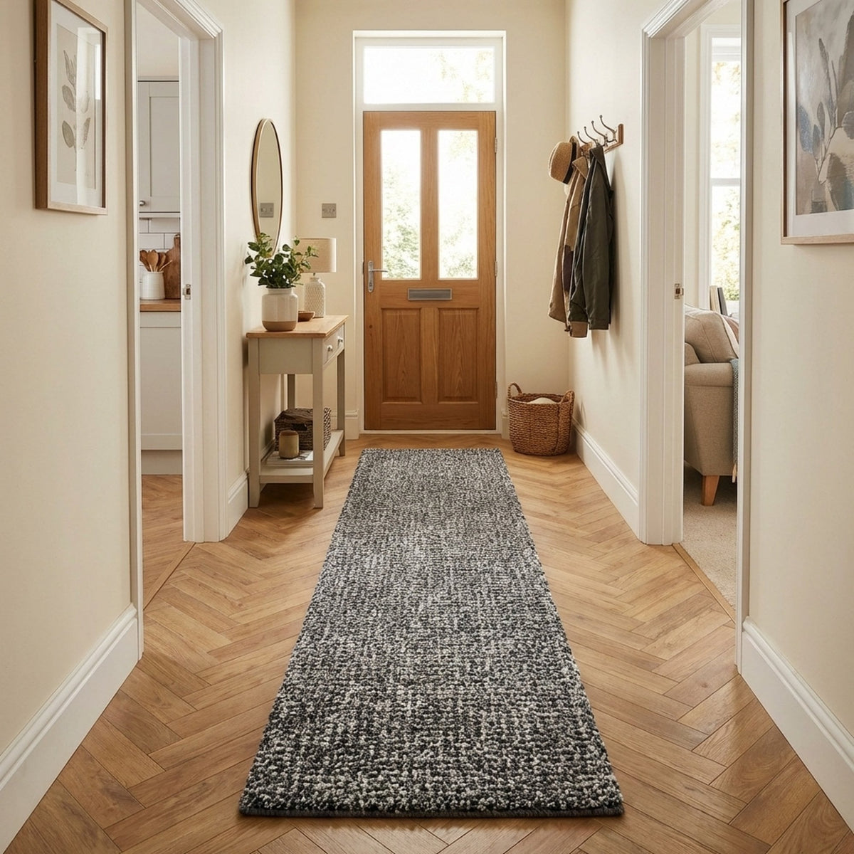 Mehari Dark Gray/Ivory 23160-8268 Hall Runner
