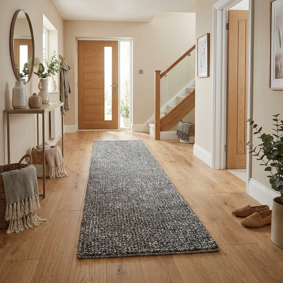 Mehari Dark Gray/Ivory 23160-8268 Hall Runner