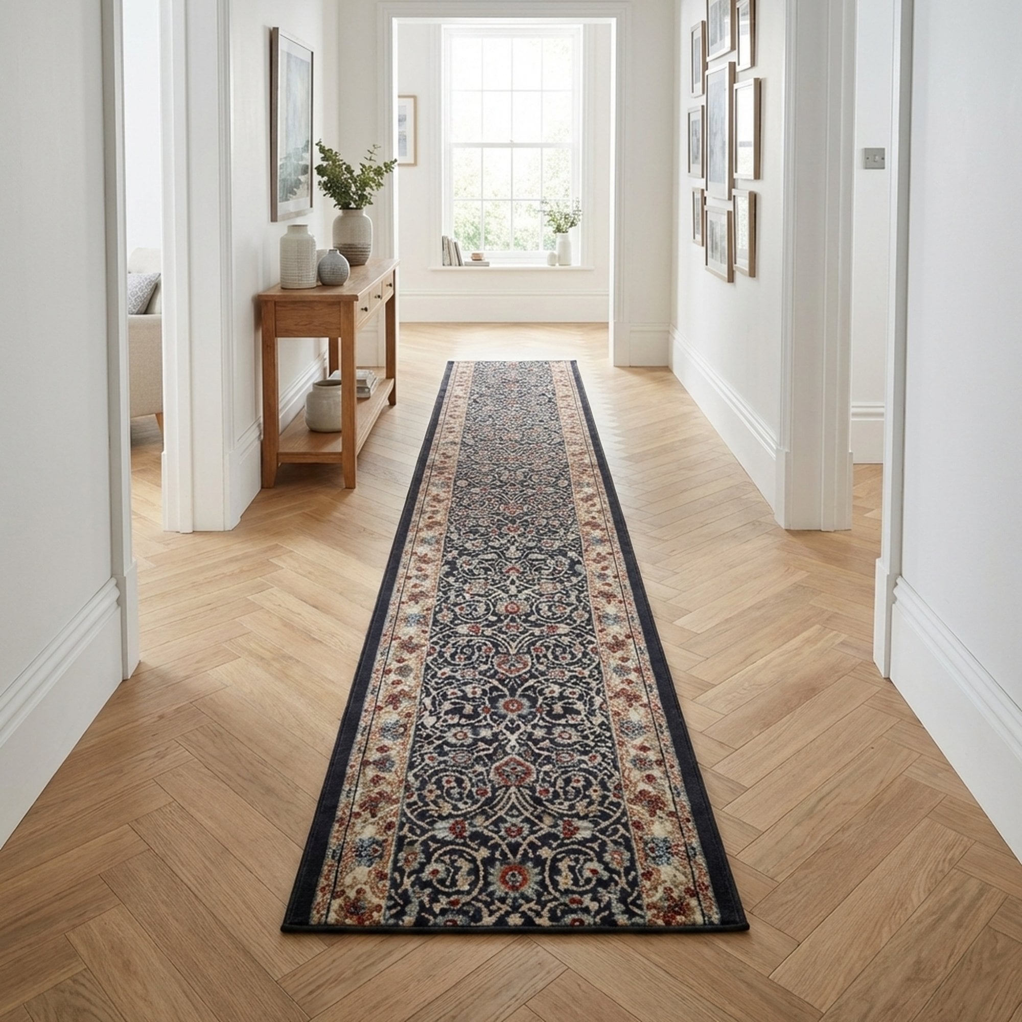 Melody Anthracite Ivory 985022-558 Hall Runner – Runrug