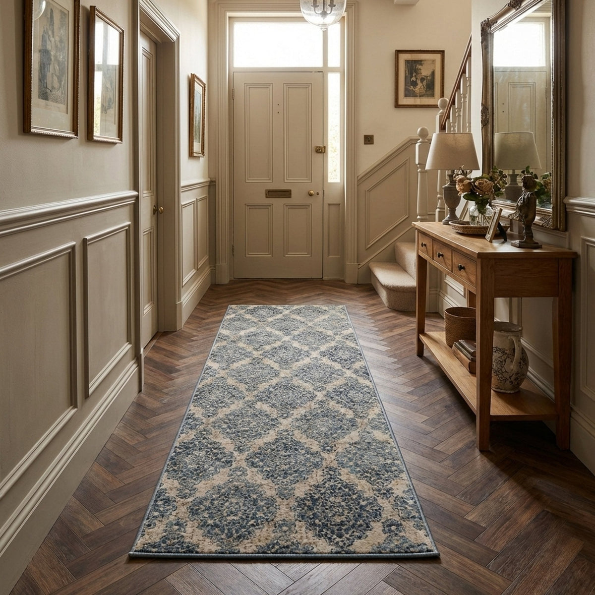 Melody Ivory/Blue 985015-117 Hall Runner