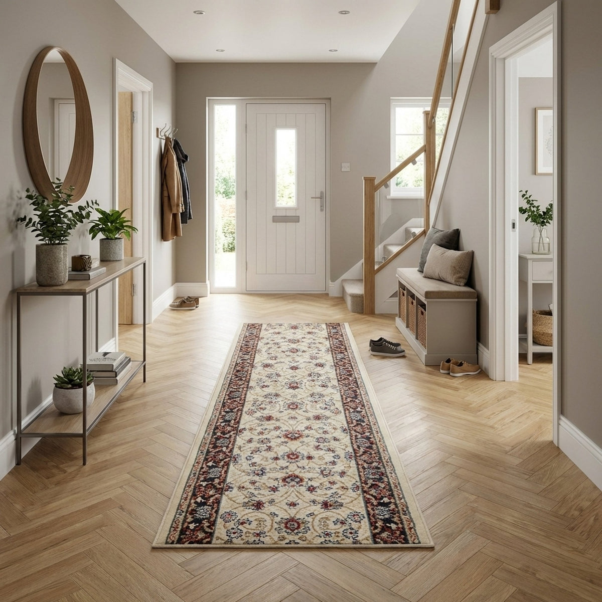 Melody Ivory Red 985022-414 Hall Runner
