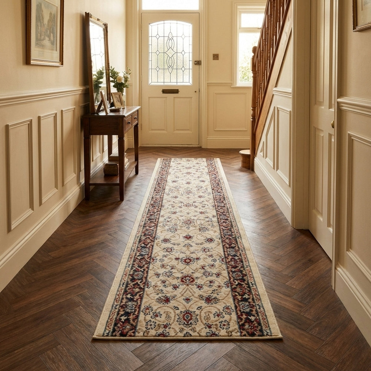 Melody Ivory Red 985022-414 Hall Runner