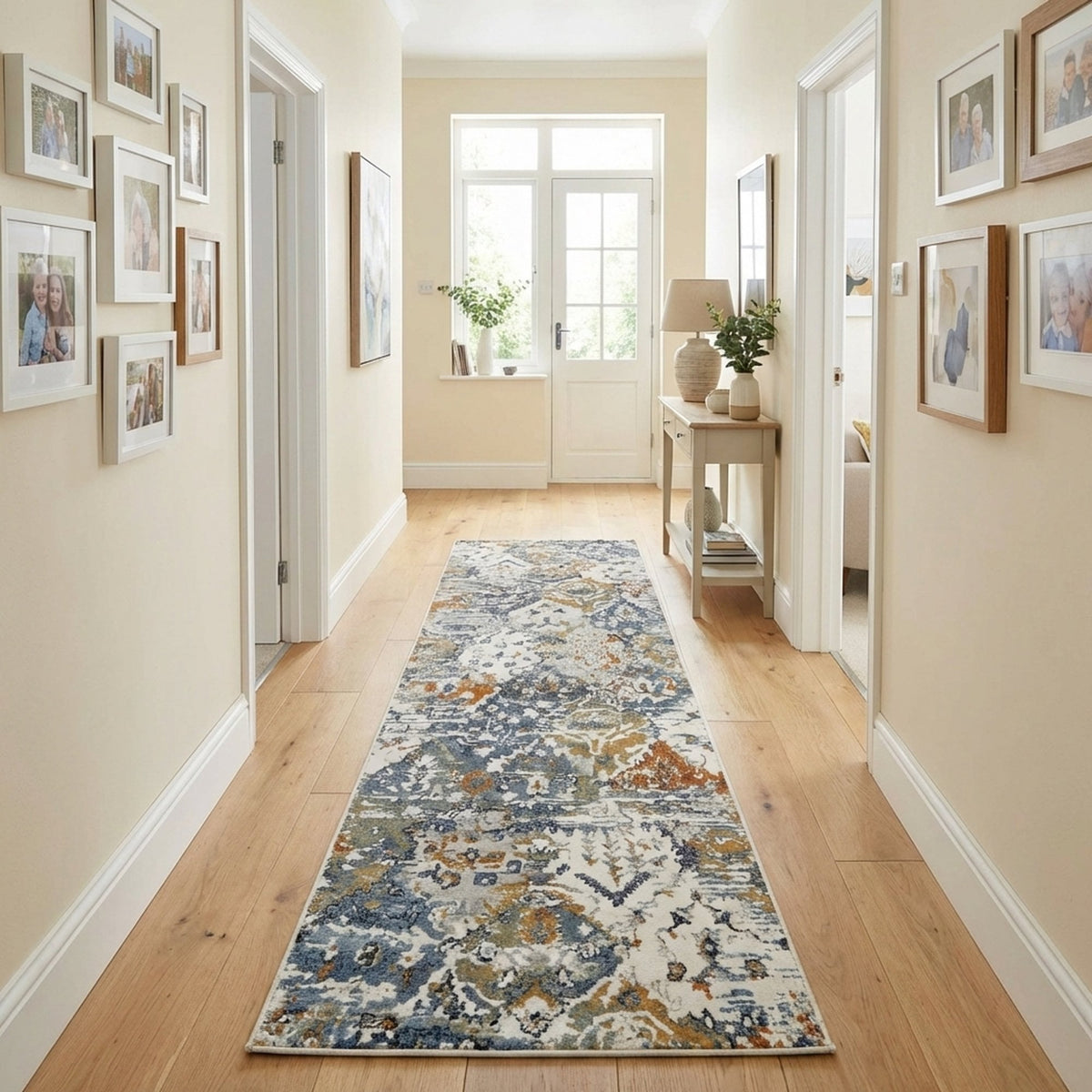 Reha Cream/Beige/Blue 1063-185 Rug Runner