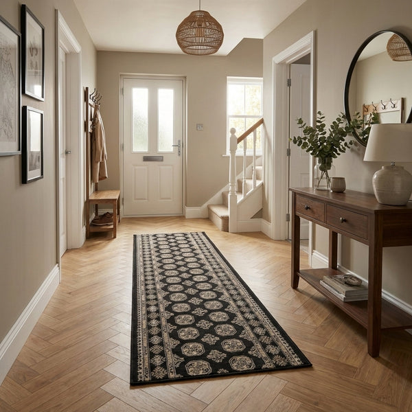Ancient Garden Black/Ivory 57102-3636 Tapis de couloir