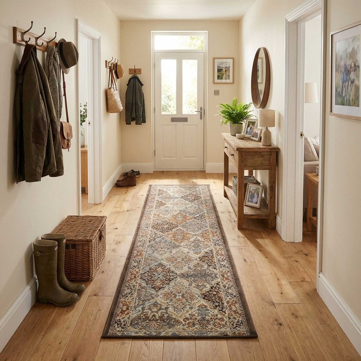 Ancient Garden Brown/Blue 57008-3235 Hall Runner