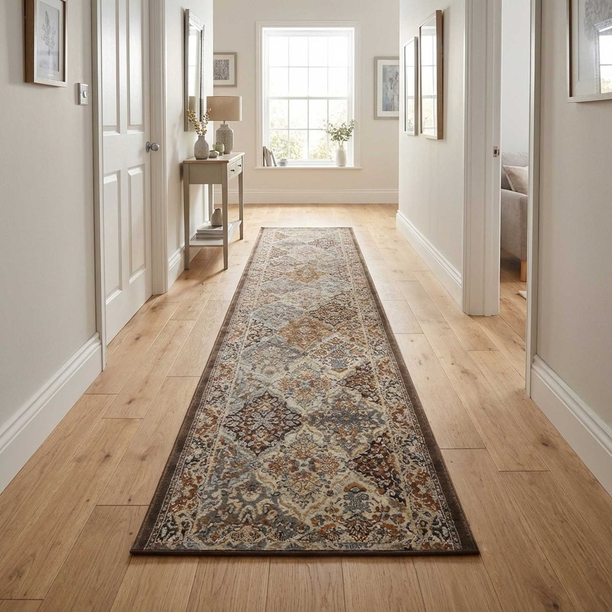 Ancient Garden Brown/Blue 57008-3235 Hall Runner