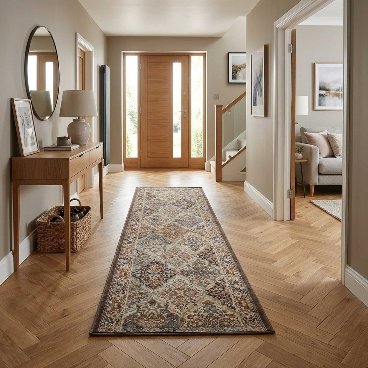 Ancient Garden Brown/Blue 57008-3235 Hall Runner