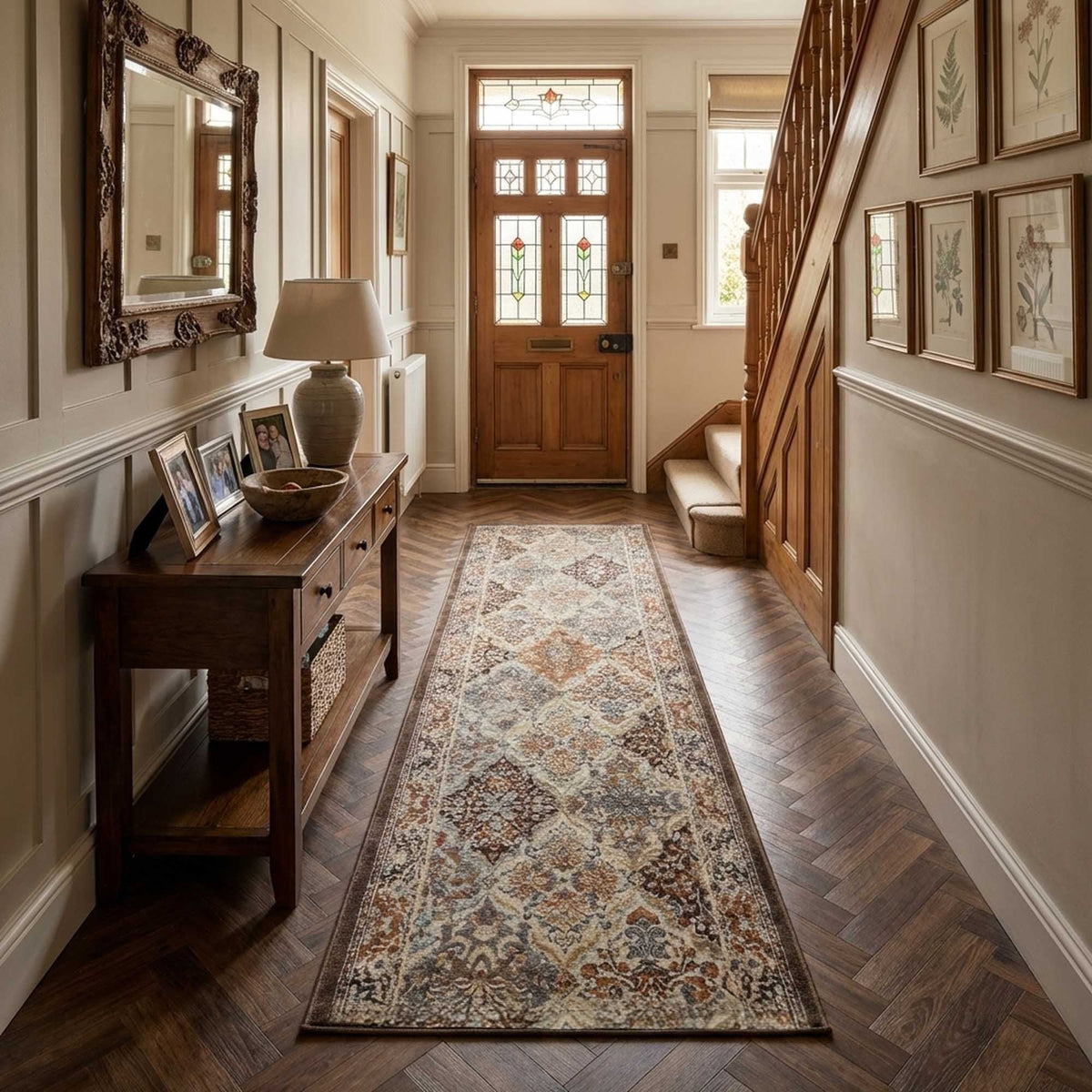 Ancient Garden Brown/Blue 57008-3235 Hall Runner