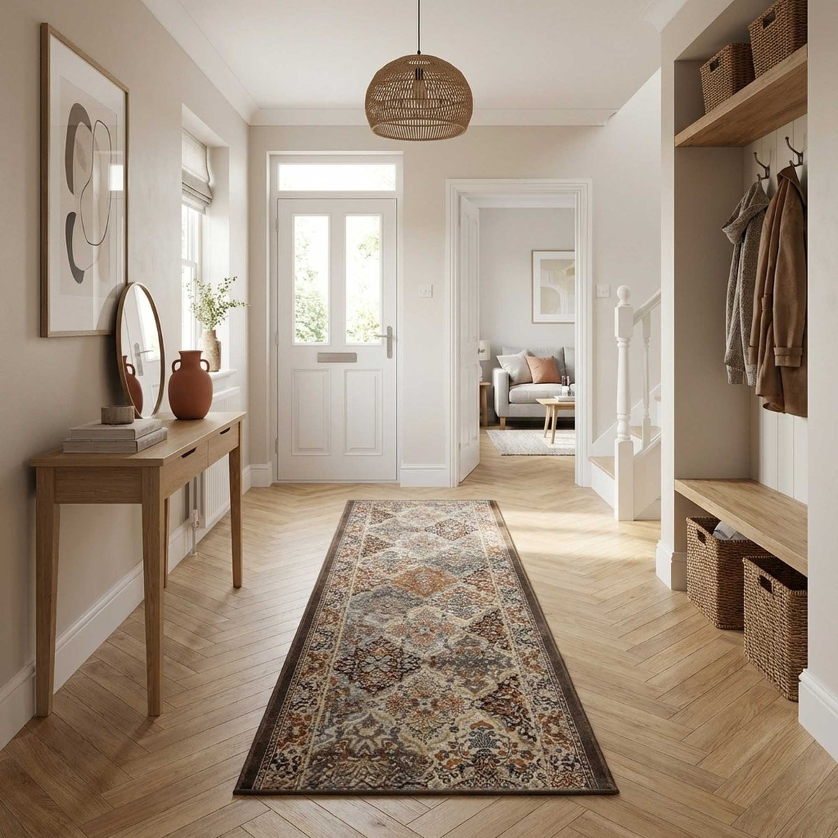 Ancient Garden Brown/Blue 57008-3235 Hall Runner