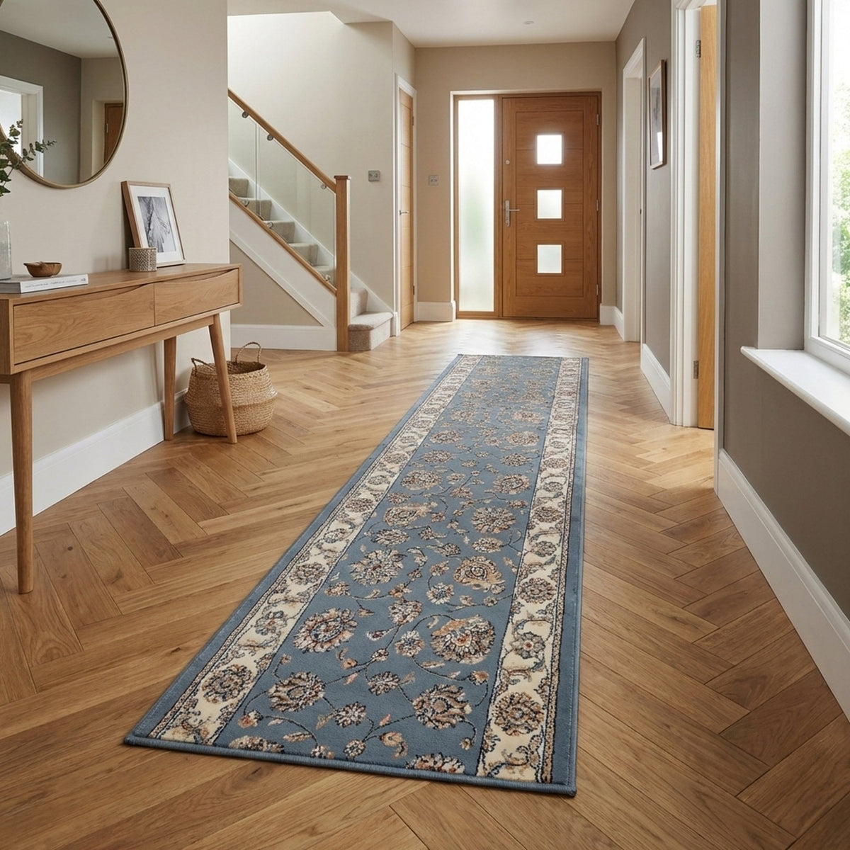 Ancient Garden Light Blue/Ivory 57365-5464 Tapis de couloir