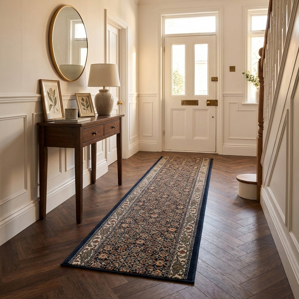Ancient Garden Navy 57011-3464 Rug Runner