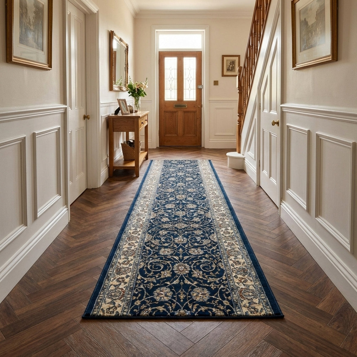 Ancient Garden Navy 57120-3464 Rug Runner