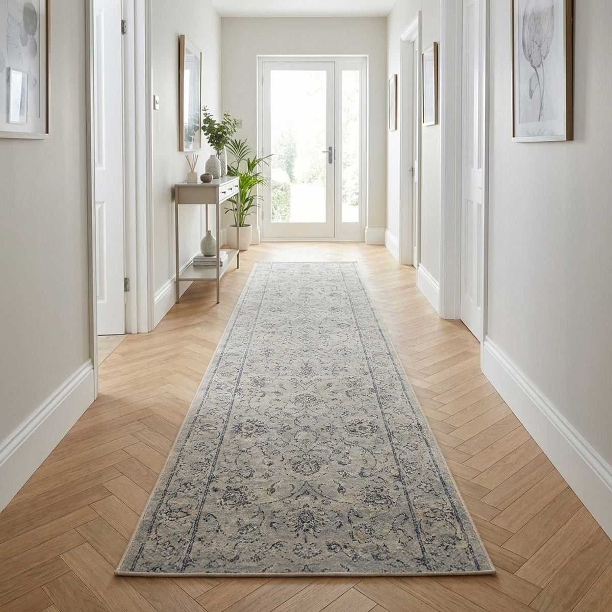 Ancient Garden Silver/Gray 57126-9696 Rug Runner