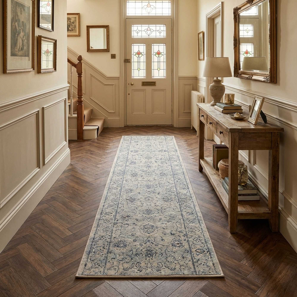 Ancient Garden Silver/Gray 57126-9696 Rug Runner