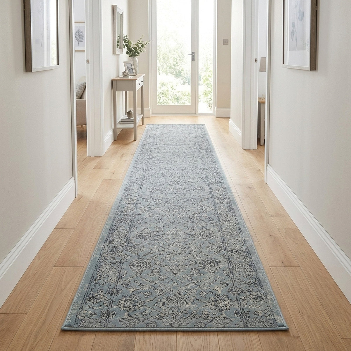 Ancient Garden Steel Blue/Cream 57136-4646 Rug Runner