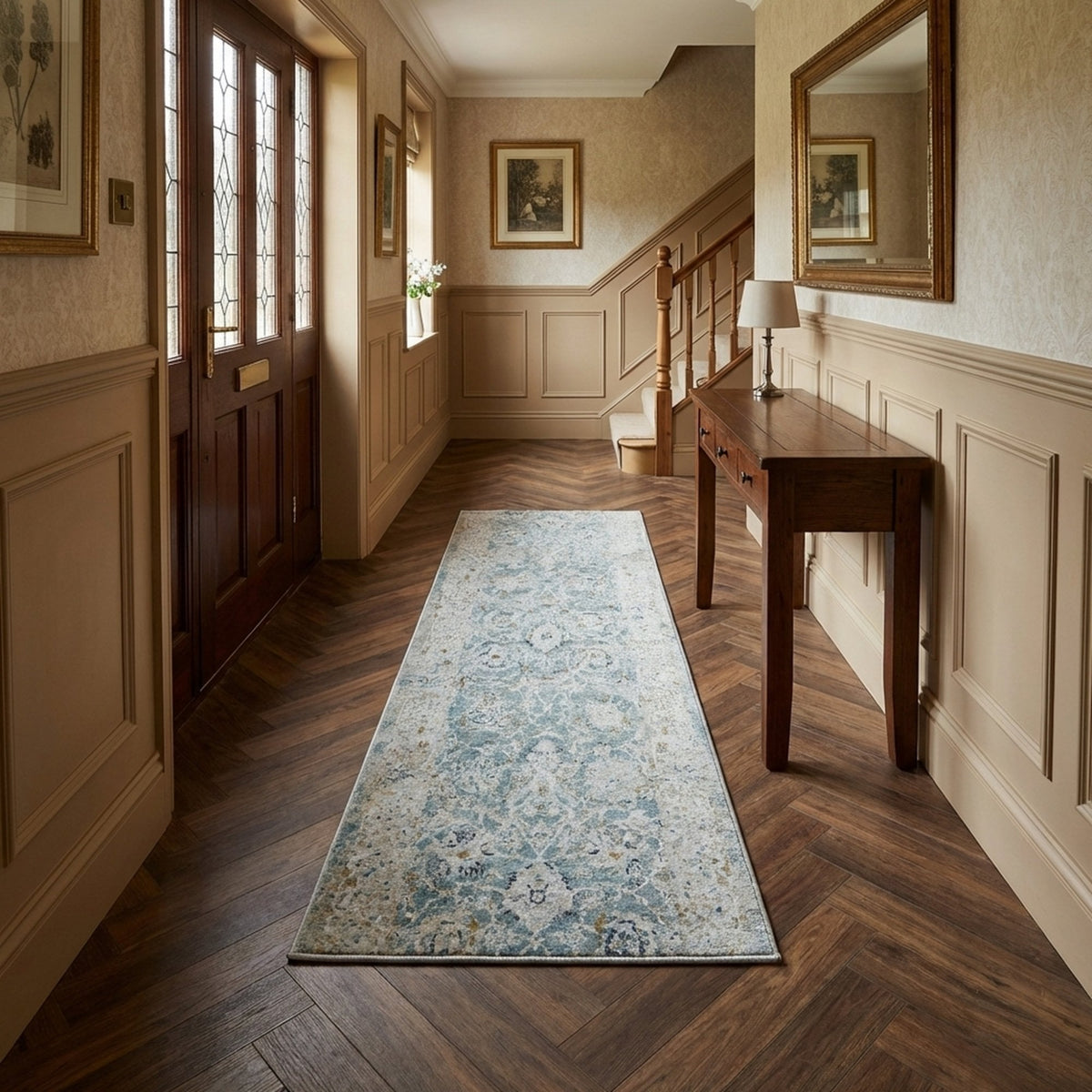 Annalise Blue/Beige 7604-580 Hall Runner