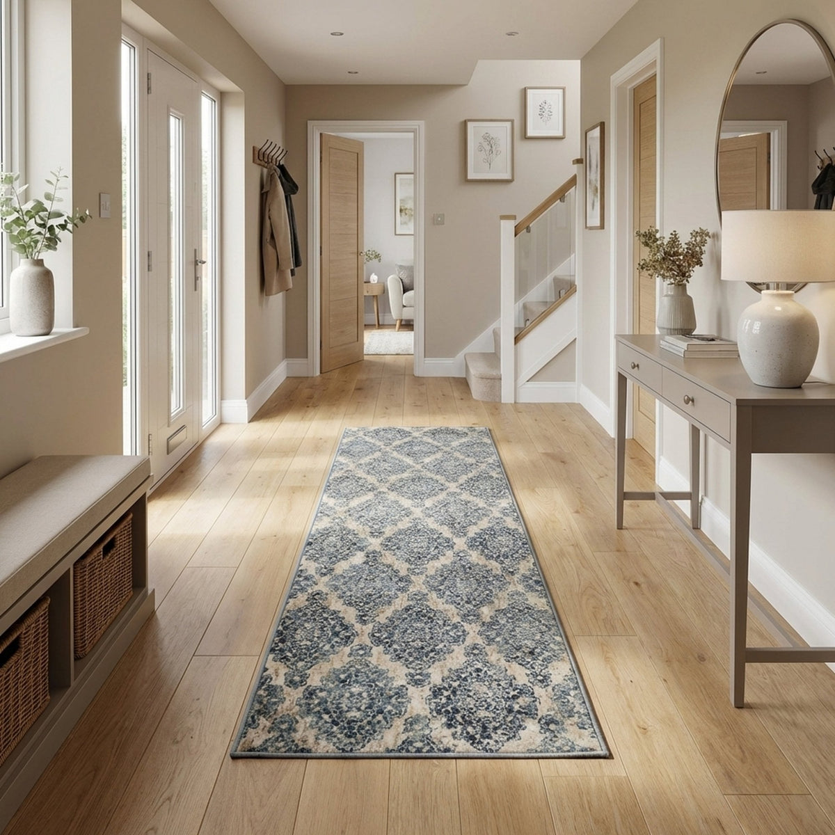 Melody Ivory/Blue 985015-117 Hall Runner