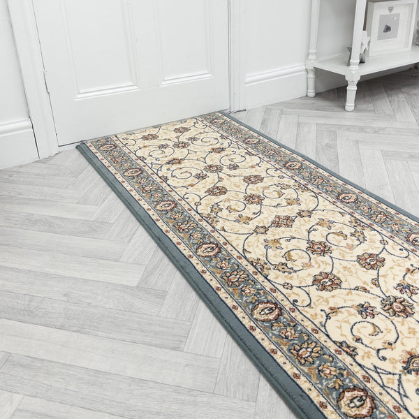 Ancient Garden Beige/Light Blue 57120-6454 Hall Runner