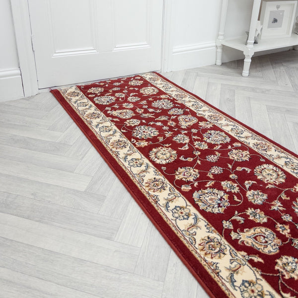 Ancient Garden Red/Ivory 57365-1464 Hall Runner