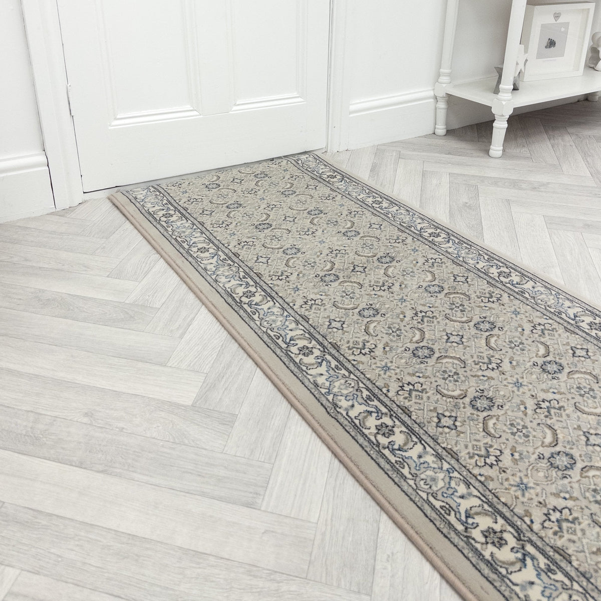 Ancient Garden Soft Gray/Cream 57011-9666 Hall Runner