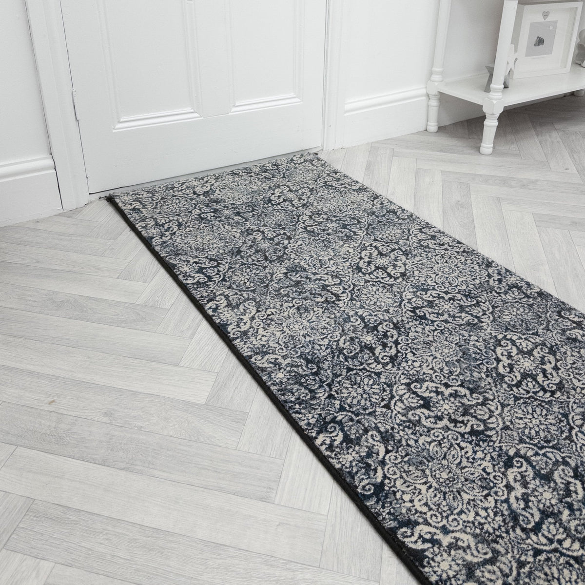 Ancient Garden Steel Blue 57162-3696 Hall Runner
