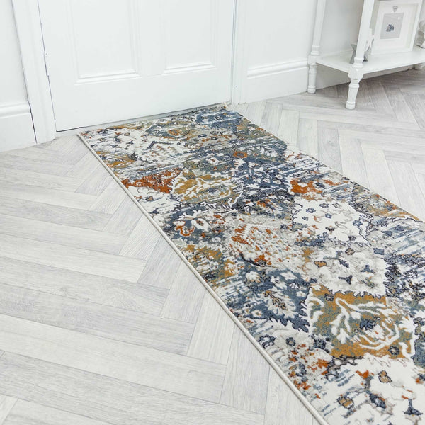 Reha Cream/Beige/Blue 1063-185 Rug Runner