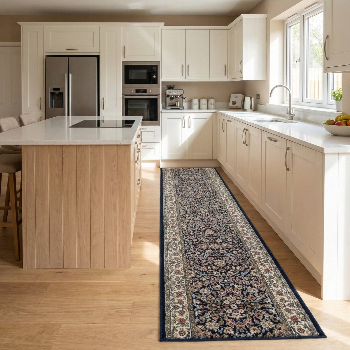Ancient Garden Blue/Ivory 57078-3434 Kitchen Runner