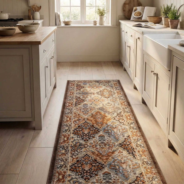Ancient Garden Brown/Blue 57008-3235 Kitchen Runner