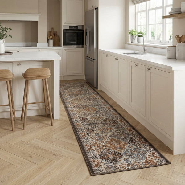 Ancient Garden Brown/Blue 57008-3235 Kitchen Runner
