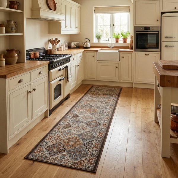 Ancient Garden Brown/Blue 57008-3235 Kitchen Runner