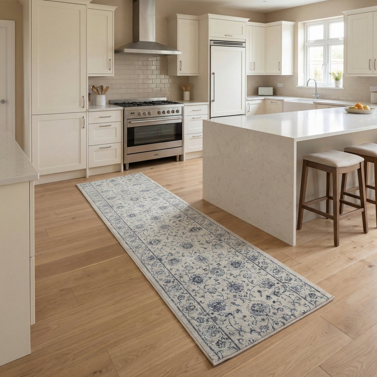 Ancient Garden Cream 57126-6666 Kitchen Runner