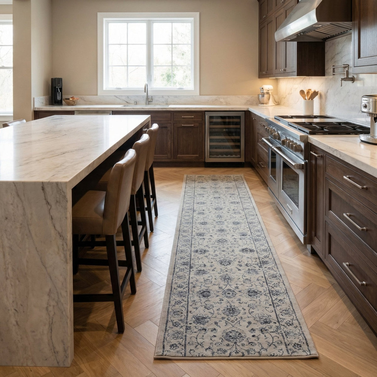 Ancient Garden Cream 57126-6666 Kitchen Runner