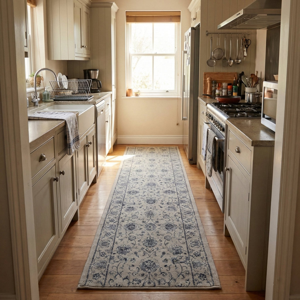 Ancient Garden Cream 57126-6666 Kitchen Runner