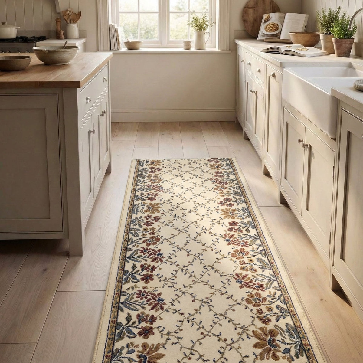 Ancient Garden Ivory 57084-6464 Kitchen Runner
