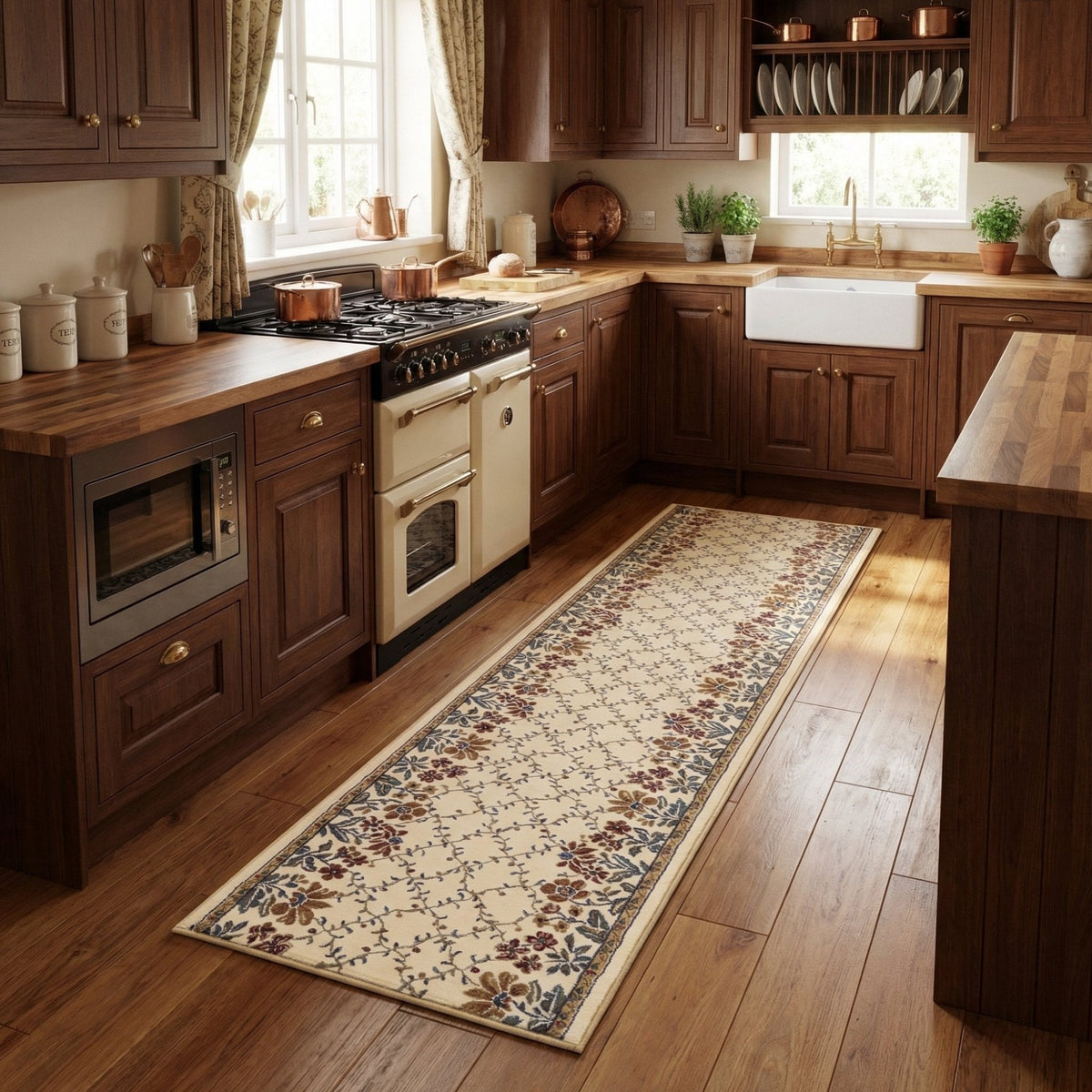 Ancient Garden Ivory 57084-6464 Kitchen Runner
