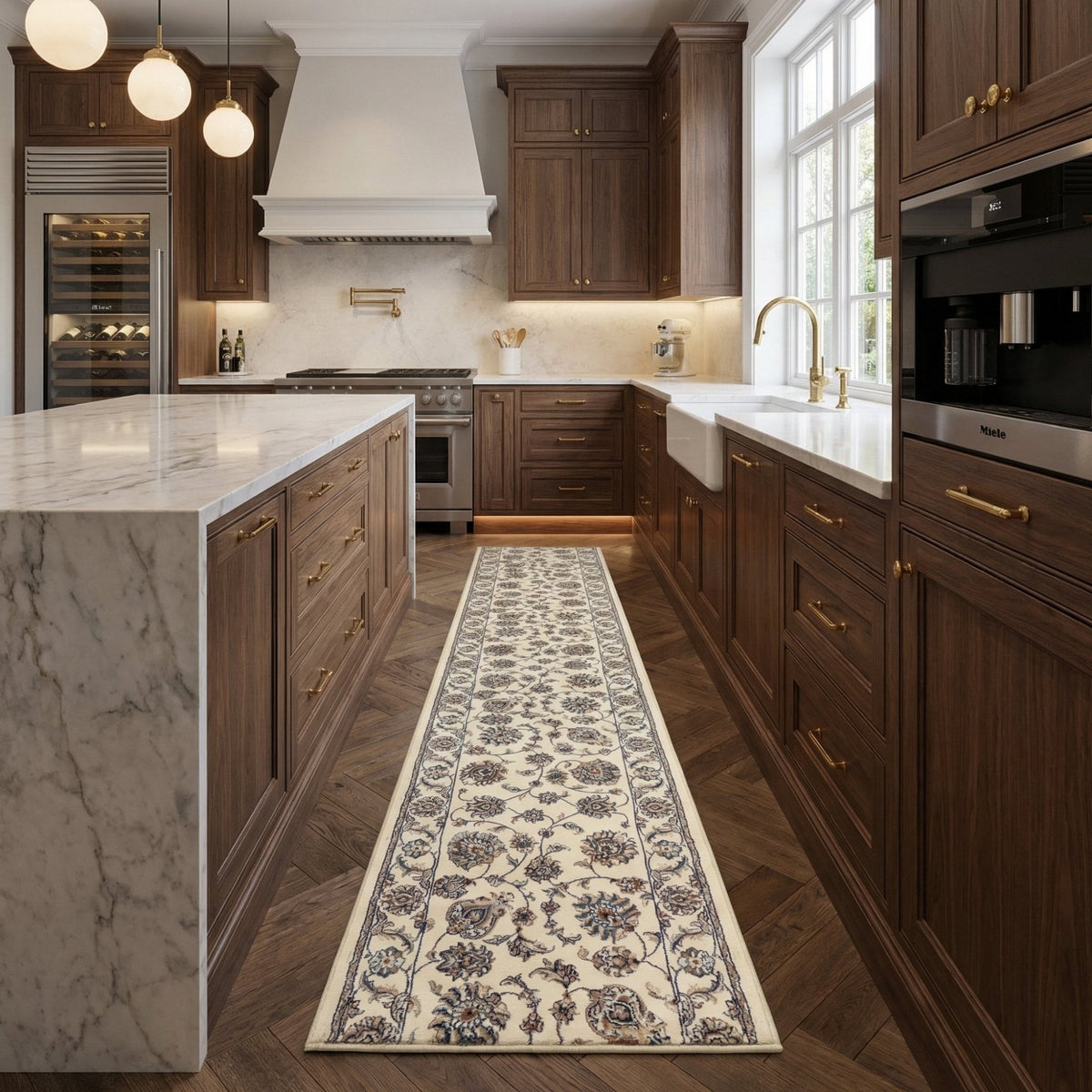 Ancient Garden Ivory/Ivory 57365-6464 Kitchen Runner