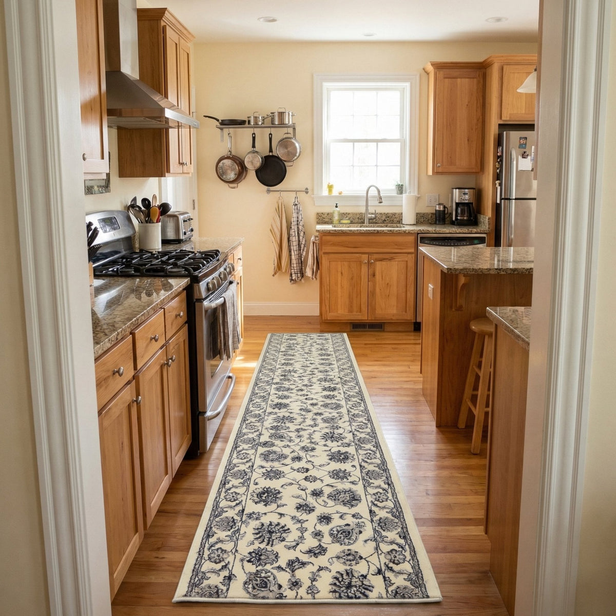 Ancient Garden Ivory/Ivory 57365-6666 Kitchen Runner