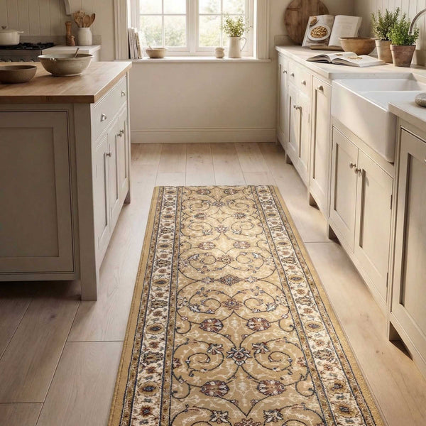 Ancient Garden Light Gold/Ivory 57120-2464 Kitchen Runner