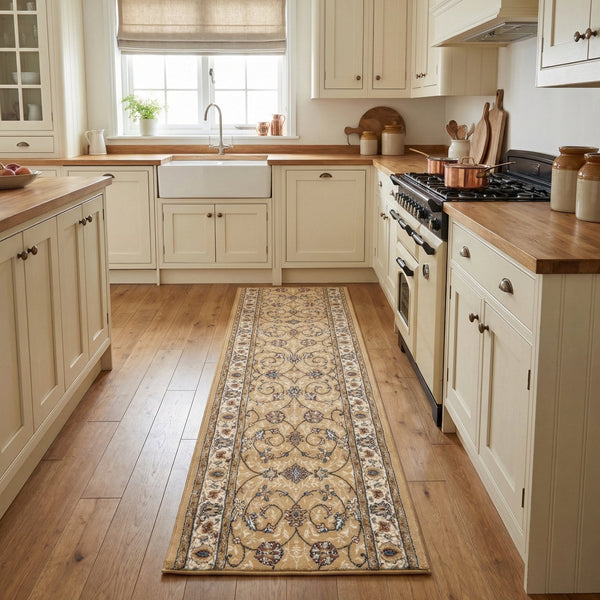 Ancient Garden Light Gold/Ivory 57120-2464 Kitchen Runner