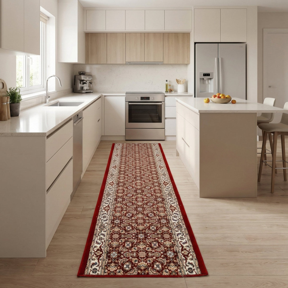 Ancient Garden Red/Ivory 57011-1414 Kitchen Runner