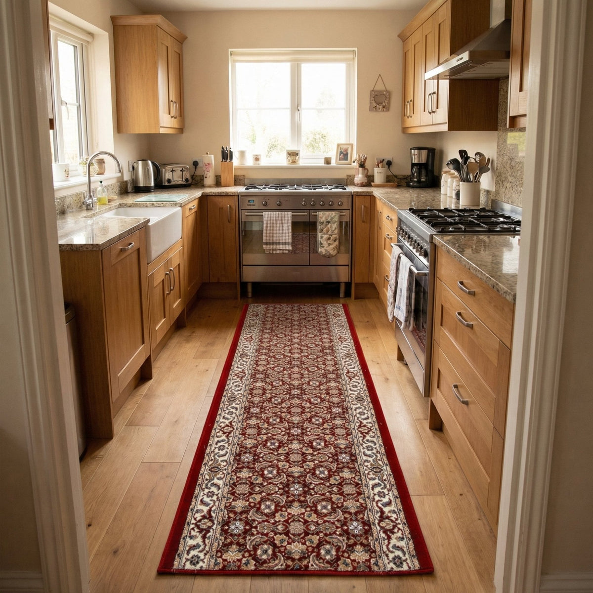 Ancient Garden Red/Ivory 57011-1414 Kitchen Runner