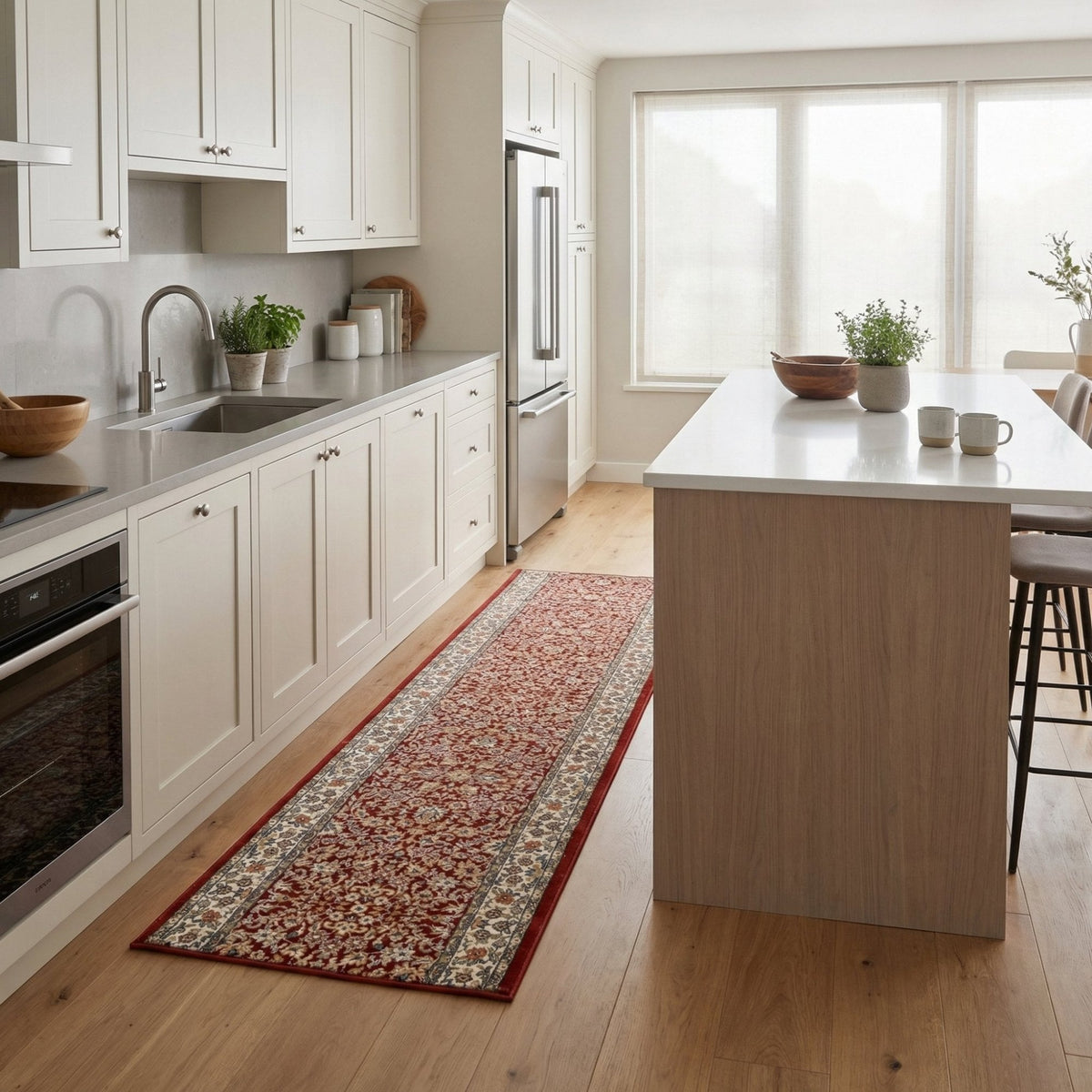 Ancient Garden Red/Ivory 57078-1414 Kitchen Runner