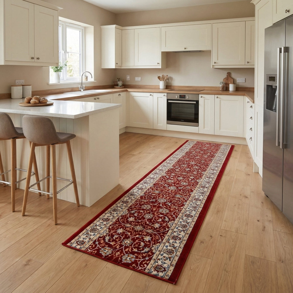 Ancient Garden Red/Ivory 57120-1464 Kitchen Runner