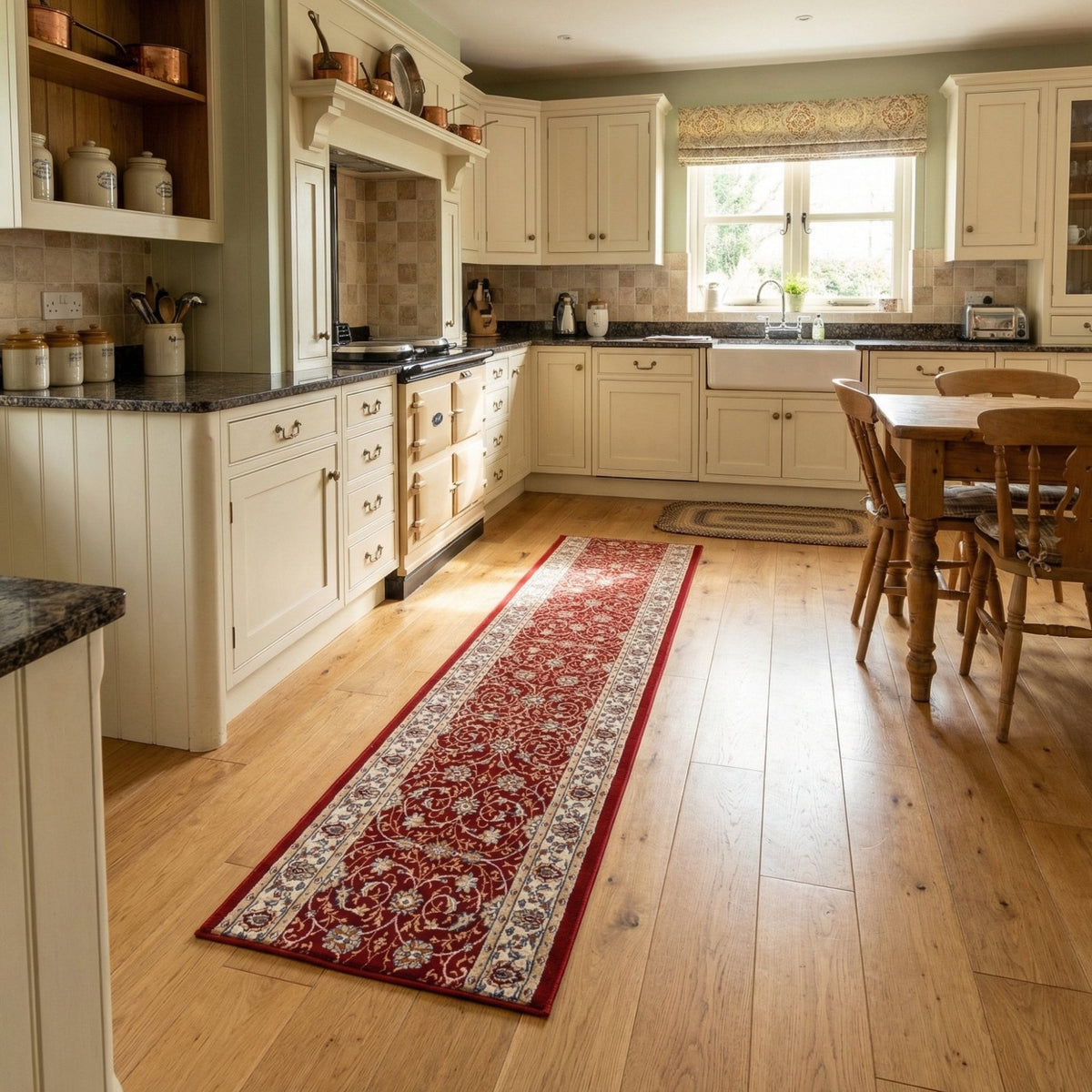 Ancient Garden Red/Ivory 57120-1464 Kitchen Runner