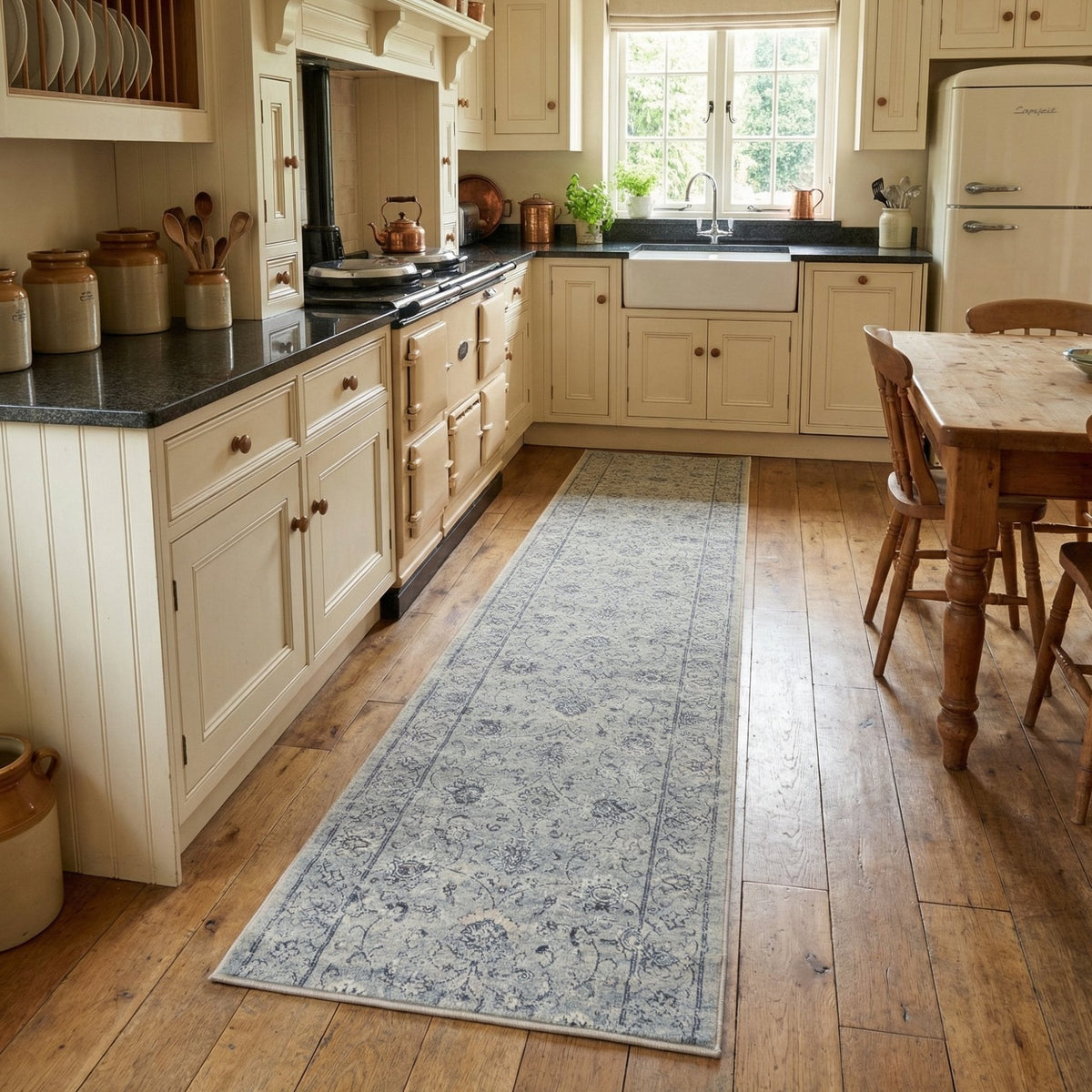 Ancient Garden Silver/Gray 57126-9696 Kitchen Runner