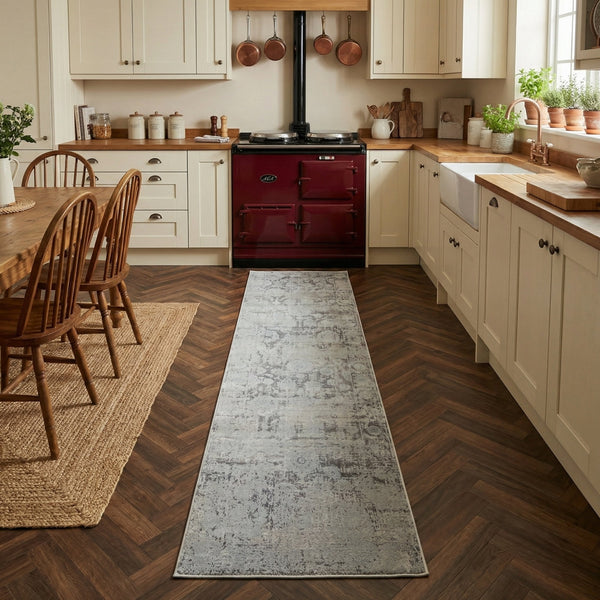 Castilla Cream/Silver 3530-109 Kitchen Runner