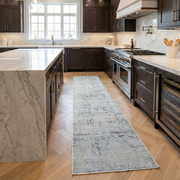 Castilla Cream/Silver 3530-109 Kitchen Runner